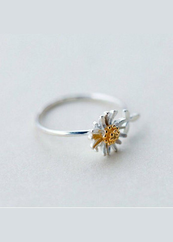 Серебристое женское кольцо Ромашка с листвой очаровательный подарок девушке регулируемое Fashion Jewelry (285110856)