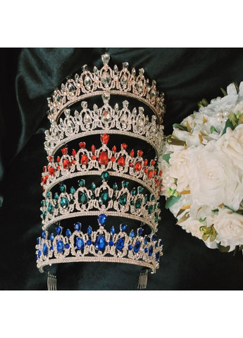 Діадема, тіара для весільної, вечірньої зачіски 5,5 см,червона No Brand (369162596)