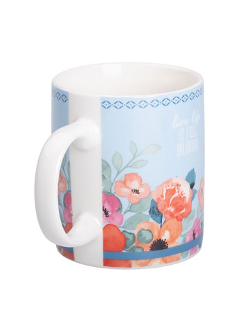 Кружка керамическая с цветочным принтом 400 (мл) для чая и кофе Голубая Jooki (358705876)