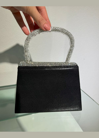 Праздничный клатч с камешками серебро+черный No Brand (322414682)