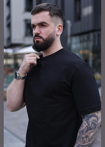 Чорна футболка чоловіча оверсайз топ якість No Brand