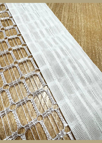 Готовый короткий тюль сетка на тесьме 250х120 см белый. No Brand (316034487)