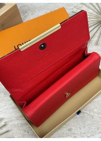 Жіночий гаманець коричневий + червоний великий подвійний No Brand (369935090)