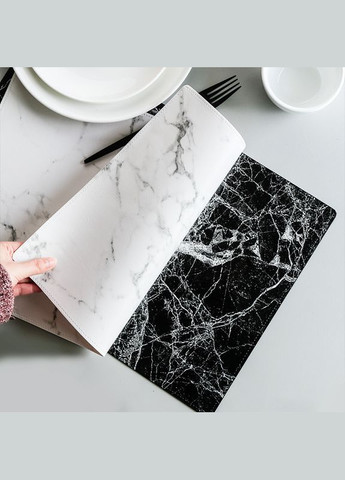 Серветка сервірувальна Мармур 7398 45х30 см біла No Brand (364491165)