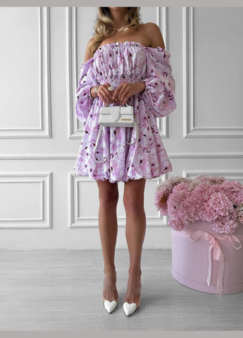 Рожева повсякденний, кежуал жіноча сукня бебі долл Style Point з квітковим принтом