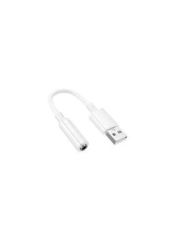 Переходник BV22 Lemon external sound card USB-A to 3.5 наружная звуковая карта белая Borofone (362211031)