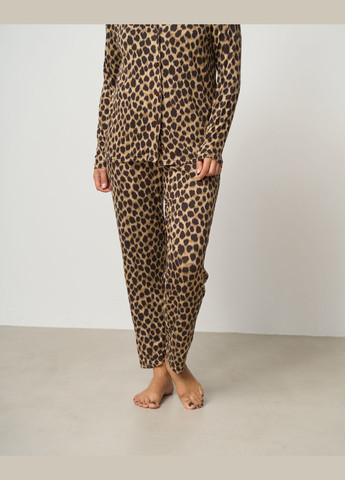 Коричневая батальный комплект-тройка со штанами Nicoletta