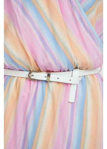 Розовое кэжуал платье s21-32020-310 на запах Finn Flare в полоску
