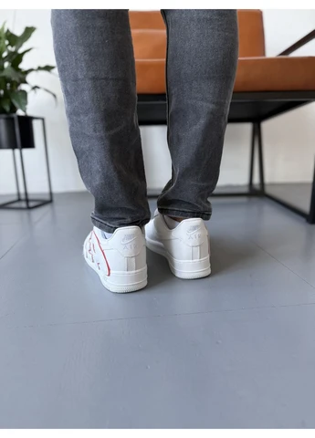 Белые летние кроссовки nike air force 1 low cactus plant flea market white red найк аир форс 1 No Brand