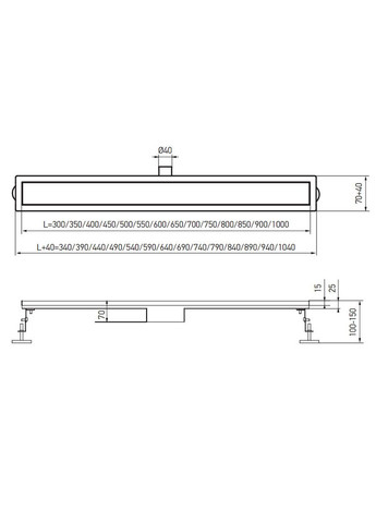 Душевой трап из нержавеющей стали SUS304 FD2070x700 (KR3275) KOER (315702536)