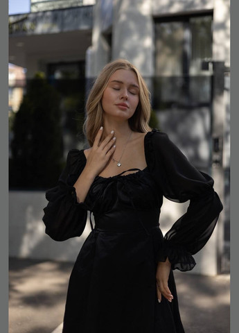 Черное праздничный платье No Brand с цветочным принтом