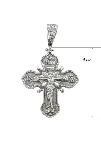 Серебряный христианский подвес "Крестик 12" No Brand (350667069)