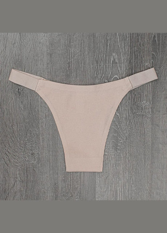 Безшовні труси-танга з натуральної бавовни в рубчик набір 5 шт No Brand Танга (316027836)