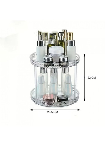 Органайзер для косметики що обертається на 2 яруси акрилова підставка для прикрас та аксесуарів (OG309) No Brand (361161924)