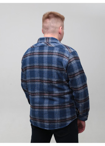 Синяя повседневный рубашка в клетку Jean Piere