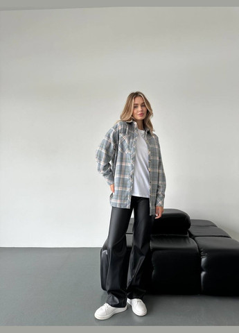 Серая повседневный рубашка Lilove с длинным рукавом