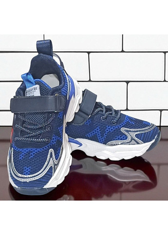 Синій Осінні текстильні ортопедичні кросівки на липучці для хлопчика Clibee