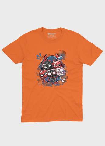 Помаранчева демісезонна футболка для хлопчика з принтом супергероя - людина-павук (ts001-1-ora-006-014-023-b) Modno