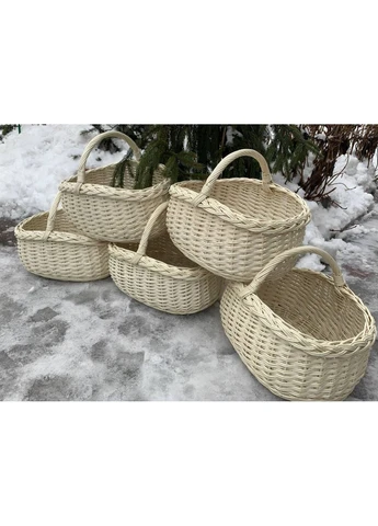 Плетеная пасхальная корзина, белая No Brand (381467772)