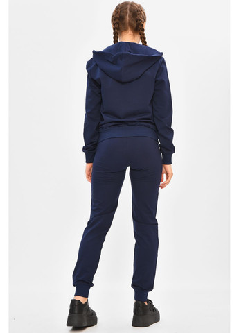 Темно-синий демисезонный спортивный костюм подростковый для девочки тёмно-синего цвета брючный Let's Shop