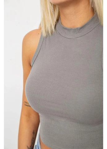 Топ жіночий однотонний у рубчик,, 221R5077 No Brand (394990492)