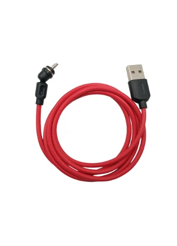 Магнітний кабель 2 в 1 / Lightning (Iphone) - USB / 540 градусів / Круглий / 200 см. / Червоний Uslion (379283313)