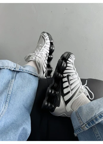 Кроссовки женские и мужские Nike Shox TL White Black | Найк Шокс ТЛ черно-белые No Brand чёрно-белые демисезоны (400829333)