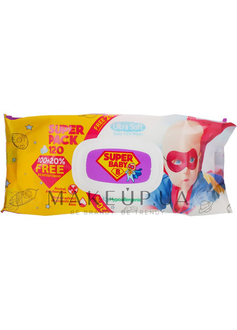 Вологі серветки "Ромашка і алое вера", 120 шт Super Baby 120шт (795930-27341954) NATURELLE (368612732)