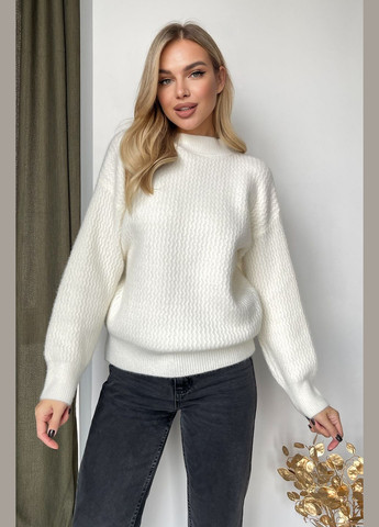 Білий демісезонний кашеміровий светр білий 111357 No Brand