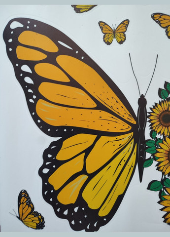 Виниловые наклейки Бабочка - подсолнухи (лист 30 х 39 см) Б139-18 VANSHE (302242622)