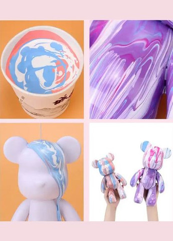 Дитячий набір для творчості з фарбами Fluid Bear Флюїдний Ведмедик DIY Bearbrick 23 см (2104618542) No Brand (331605205)
