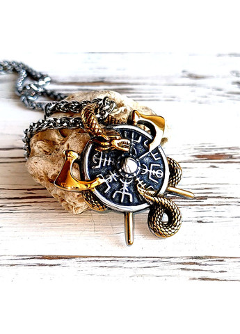 Кулон амулет Вегвізир з драконом No Brand (364203151)