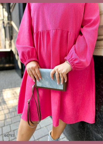 Малинова повсякденний сукня з довгим рукавом Liton