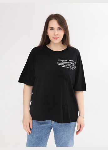 Женская футболка черная широкая большой размер Whitney Вільна - (294755956)