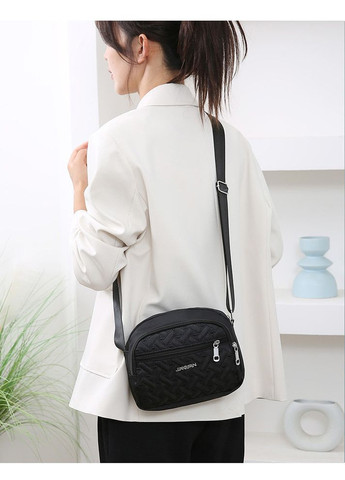 Женская классическая сумка кросс-боди 10625 на ремешке на три отдела черная No Brand (349442100)