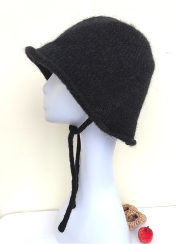 Женская Вязаная Шляпа из Шерсти и Акрила — Теплая Шапка-Бакет с Завязками No Brand в'язаний капелюх / шапка бакет (365301174)