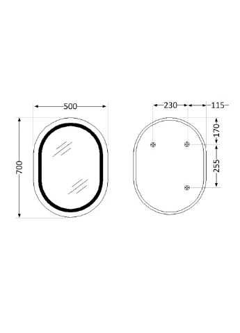 Зеркало для ванной Qtap GE1 (341326476)
