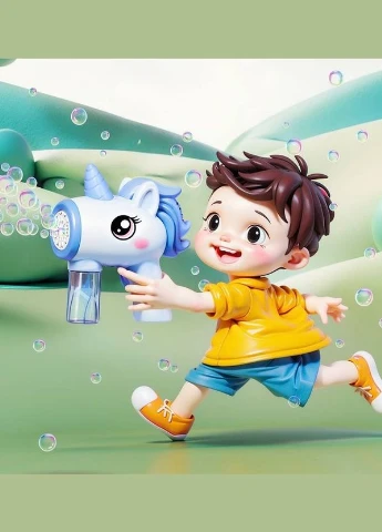 Пістолет з мильними бульбашками Bubble Fun 199 Блакитний Єдиноріжка Fun Game (336377310)