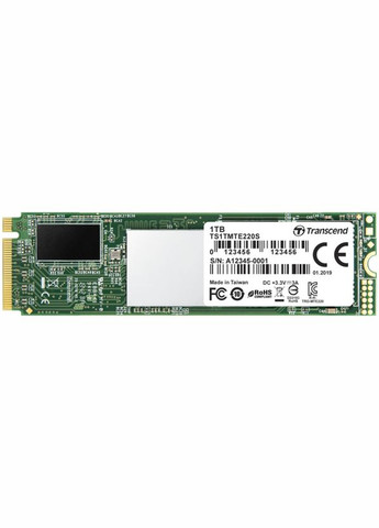 SSD накопичувач MTE220S 1TB PCIe 3.0 x4 M.2 TLC (TS1TMTE220S) Transcend (278365922)