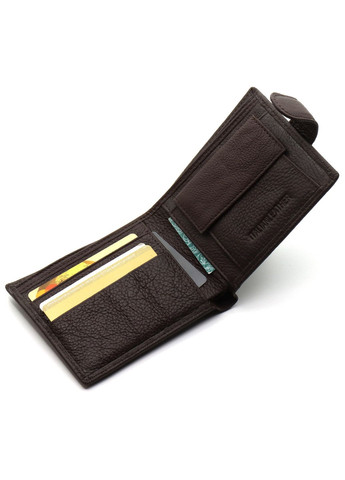 Кожаный мужской портмоне на кнопке ST104 Коричневый st leather (359380710)