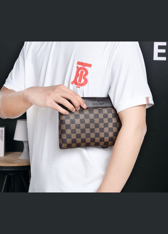 Мужской большой клатч барсетка портмоне на ремешке Коричневый No Brand (314455100)