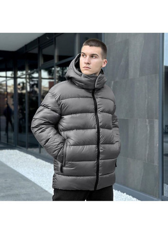 Темно-серая стильная зимняя куртка🔝😎 Luna