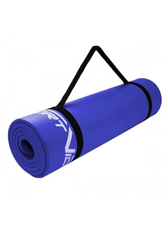 Килимок (мат) спортивний NBR 180 x 60 x 1 см для йоги та фітнесу SV-HK0069 Blue SportVida (282433336)