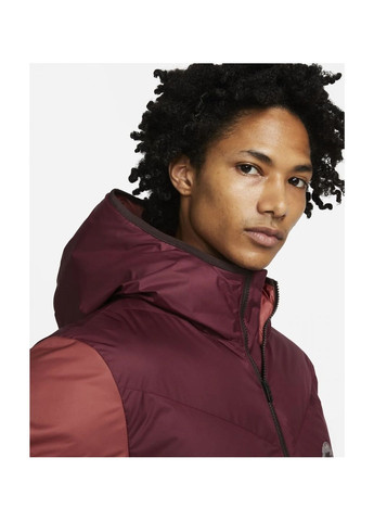Бордовая мужской пуховик sportswear storm-fit windrunner bordo/peach dx2040-203 Nike