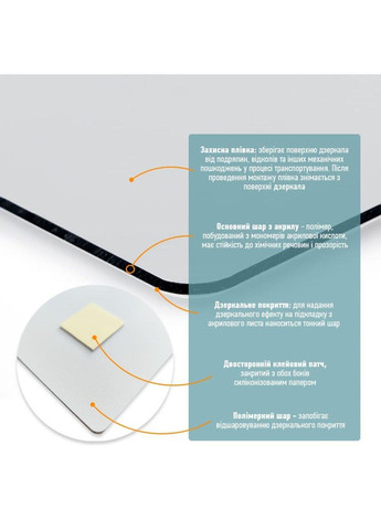 Дзеркало акрилове самоклеюче 400*900мм*2мм SW-00001596 Sticker Wall (330018172)