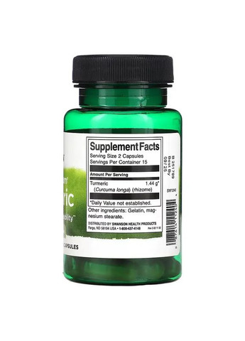 Куркума повного спектру дії, Full Spectrum Turmeric,, 720 мг, 30 капсул 3896 Swanson (364194954)