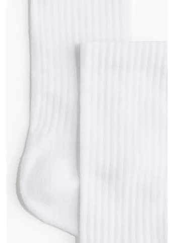 Білі шкарпетки (5 пар) H&M однотонні (368919861)