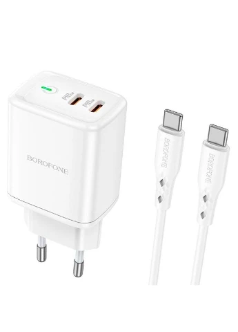 Адаптер сетевой Type-C to Type-C cable Reacher dual port set BN9 35вт Borofone (279553889)