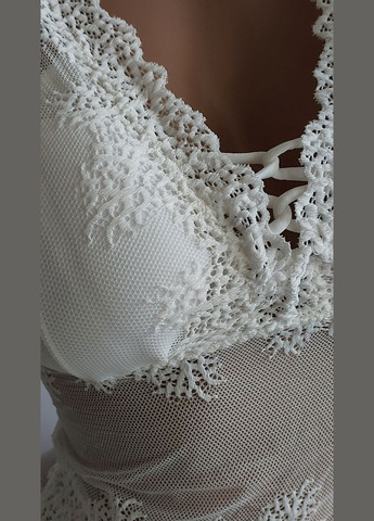 Белый демисезонный комплект нижнего белья удлиненный топ и трусики s/m белый (2-208) New Style