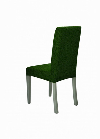 Жаккардовые чехлы на стулья без оборки (натяжные) набор 6-шт 422 Зёленый Venera (268547728)